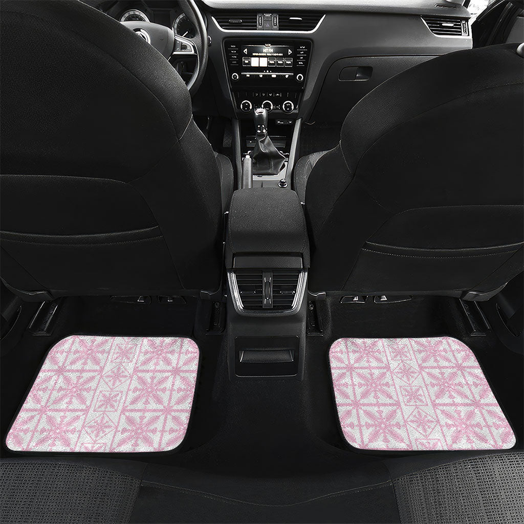 Pastel Pink Kahili Quilt Hawaii Car Mats Tropical Flower Seamless Half Style