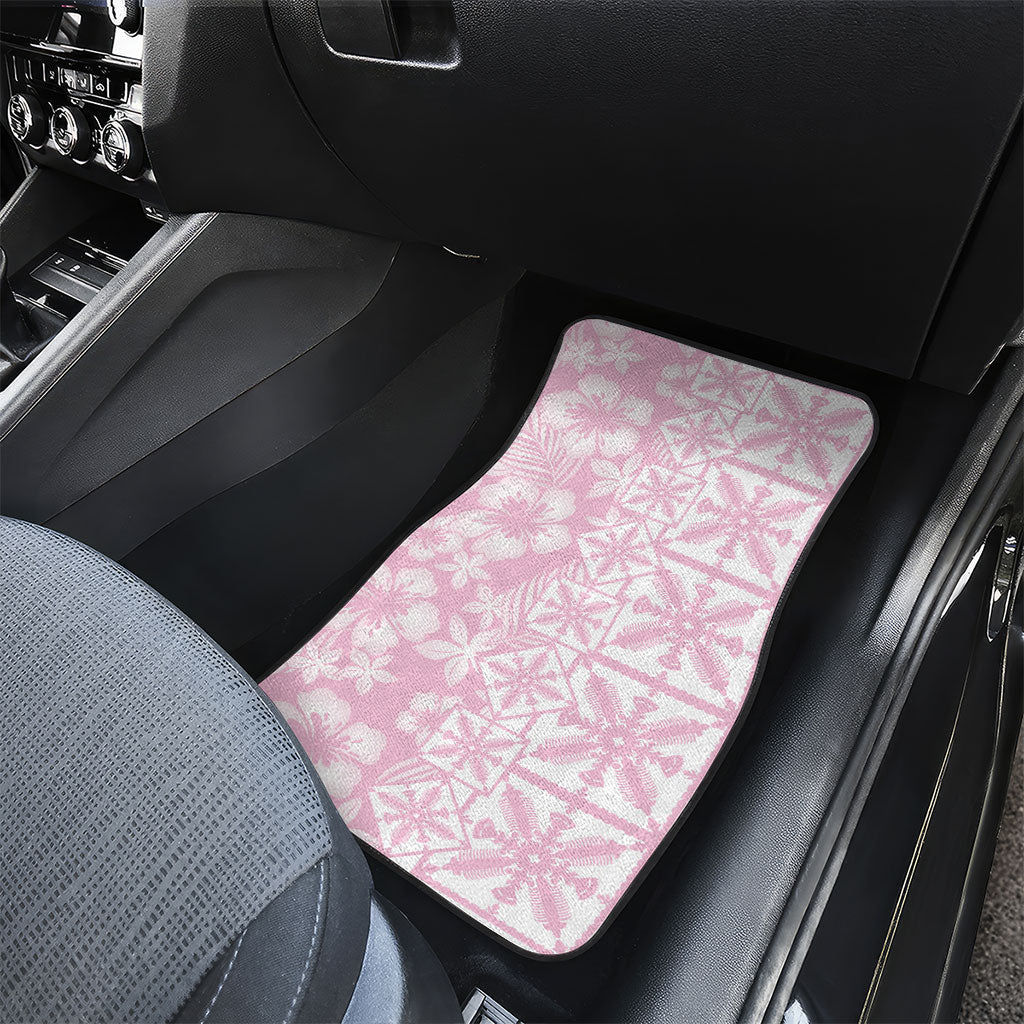 Pastel Pink Kahili Quilt Hawaii Car Mats Tropical Flower Seamless Half Style