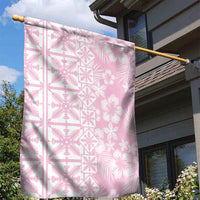 Pastel Pink Kahili Quilt Hawaii Garden Flag Tropical Flower Seamless Half Style