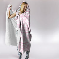 Pastel Pink Kahili Quilt Hawaii Hooded Blanket Tropical Flower Seamless Half Style