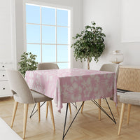Pastel Pink Kahili Quilt Hawaii Tablecloth Tropical Flower Seamless Half Style