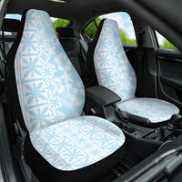 Pastel Blue Kahili Quilt Hawaii Car Seat Cover Tropical Flower Seamless Half Style