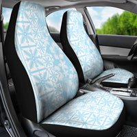 Pastel Blue Kahili Quilt Hawaii Car Seat Cover Tropical Flower Seamless Half Style