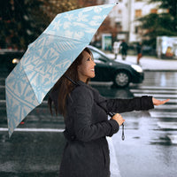 Pastel Blue Kahili Quilt Hawaii Umbrella Tropical Flower Seamless Half Style