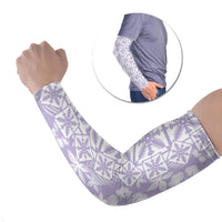 Pastel Purple Kahili Quilt Hawaii Arm Sleeves Tropical Flower Seamless Half Style