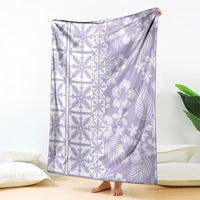 Pastel Purple Kahili Quilt Hawaii Blanket Tropical Flower Seamless Half Style