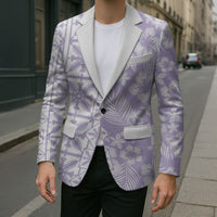 Pastel Purple Kahili Quilt Hawaii Blazer Tropical Flower Seamless Half Style
