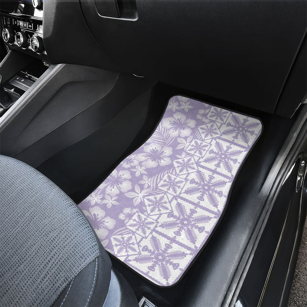 Pastel Purple Kahili Quilt Hawaii Car Mats Tropical Flower Seamless Half Style