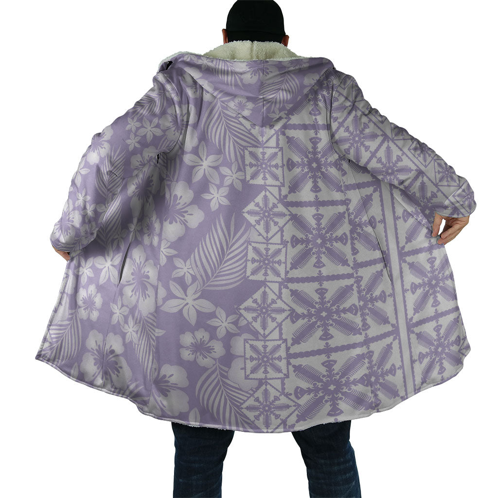 Pastel Purple Kahili Quilt Hawaii Cloak Tropical Flower Seamless Half Style