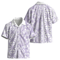Pastel Purple Kahili Quilt Hawaii Kid Hawaiian Shirt Tropical Flower Seamless Half Style LT14 - Polynesian Pride