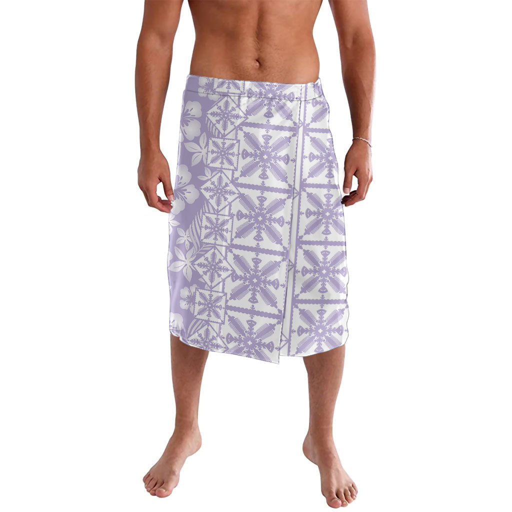 Pastel Purple Kahili Quilt Hawaii Lavalava Tropical Flower Seamless Half Style