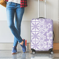 Pastel Purple Kahili Quilt Hawaii Luggage Cover Tropical Flower Seamless Half Style
