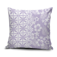Pastel Purple Kahili Quilt Hawaii Pillow Cover Tropical Flower Seamless Half Style