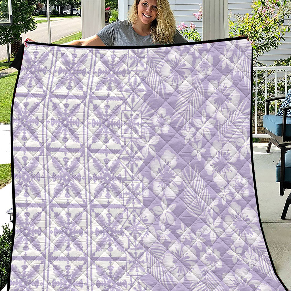 Pastel Purple Kahili Quilt Hawaii Quilt Tropical Flower Seamless Half Style