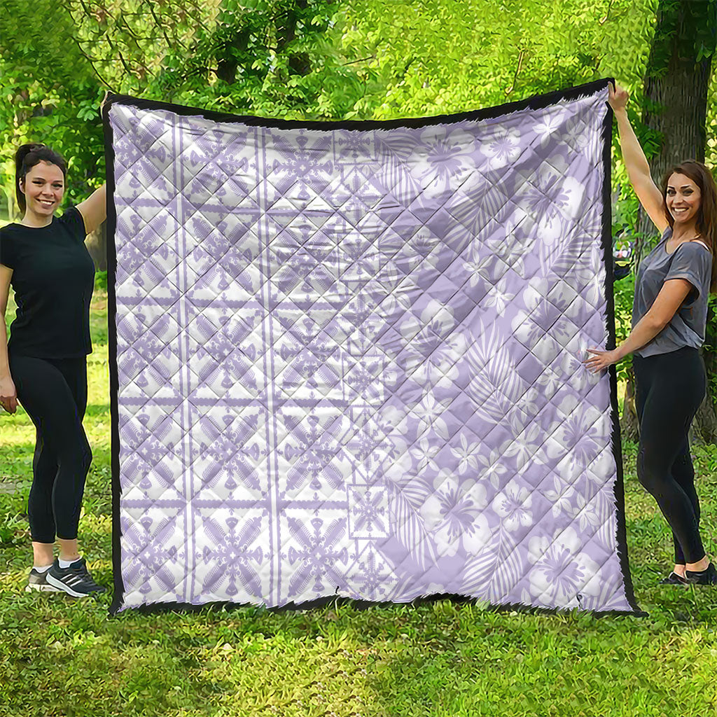 Pastel Purple Kahili Quilt Hawaii Quilt Tropical Flower Seamless Half Style