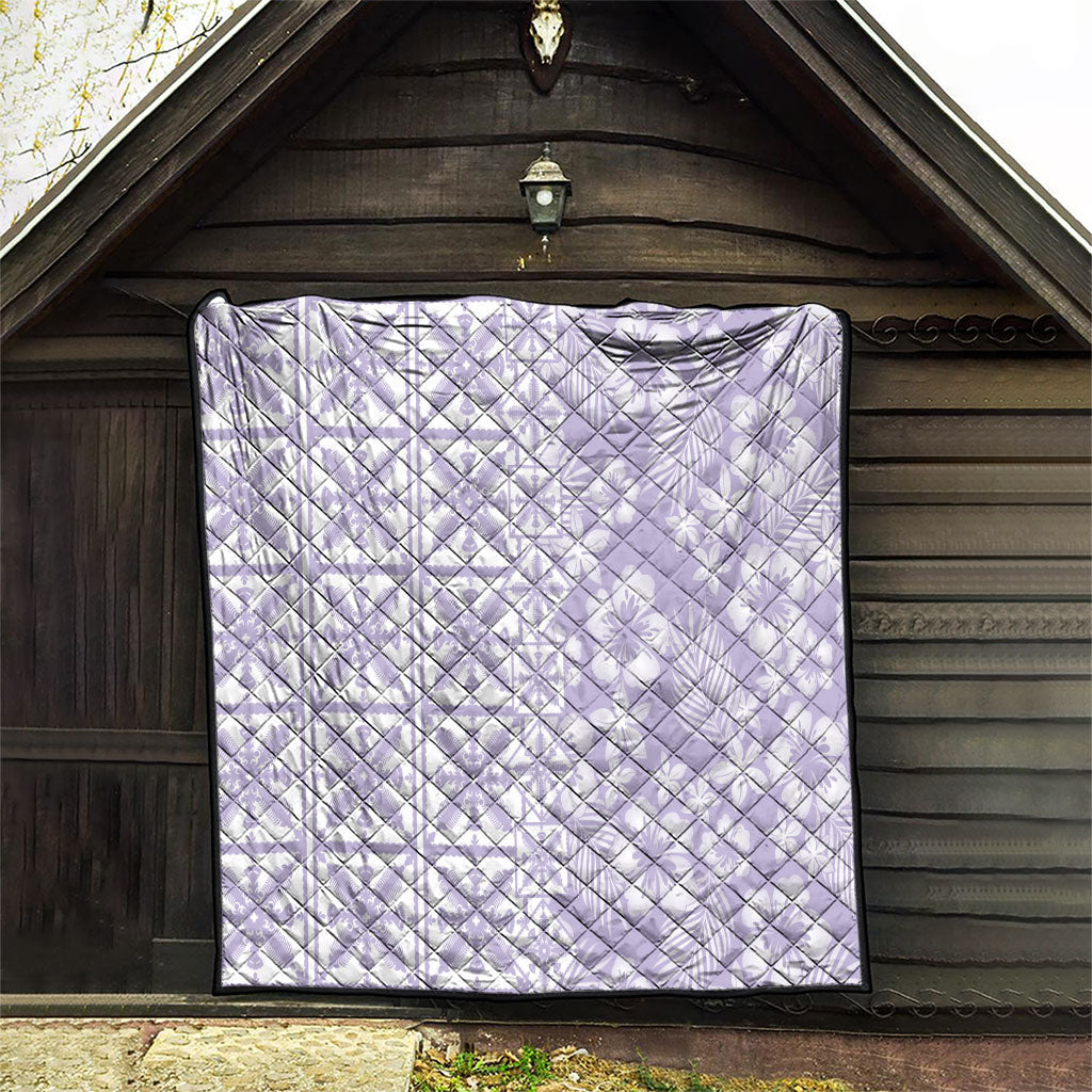 Pastel Purple Kahili Quilt Hawaii Quilt Tropical Flower Seamless Half Style