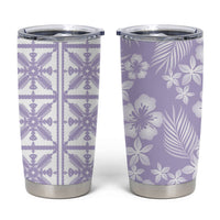 Pastel Purple Kahili Quilt Hawaii Tumbler Cup Tropical Flower Seamless Half Style