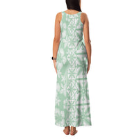 Pastel Green Kahili Quilt Hawaii Family Matching Tank Maxi Dress and Hawaiian Shirt Tropical Flower Seamless Half Style