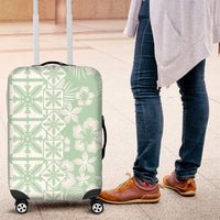 Pastel Green Kahili Quilt Hawaii Luggage Cover Tropical Flower Seamless Half Style