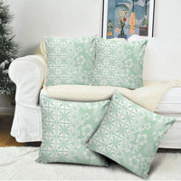 Pastel Green Kahili Quilt Hawaii Pillow Cover Tropical Flower Seamless Half Style