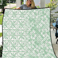 Pastel Green Kahili Quilt Hawaii Quilt Tropical Flower Seamless Half Style