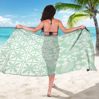 Pastel Green Kahili Quilt Hawaii Sarong Tropical Flower Seamless Half Style