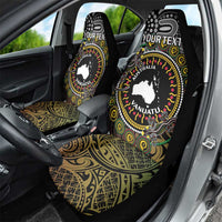 Personalised Australia And Vanuatu Car Seat Cover Aboriginal Lizard Polynesia Ni-Van Pig Tusk