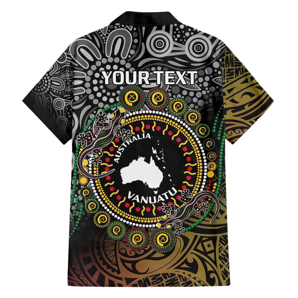 Personalised Australia And Vanuatu Family Matching Long Sleeve Bodycon Dress and Hawaiian Shirt Aboriginal Lizard Polynesia Ni-Van Pig Tusk LT14 - Polynesian Pride