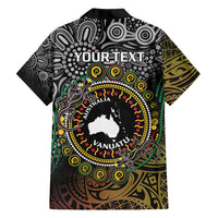 Personalised Australia And Vanuatu Family Matching Long Sleeve Bodycon Dress and Hawaiian Shirt Aboriginal Lizard Polynesia Ni-Van Pig Tusk LT14 - Polynesian Pride