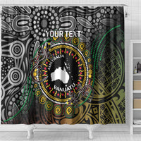 Personalised Australia And Vanuatu Shower Curtain Aboriginal Lizard Polynesia Ni-Van Pig Tusk