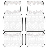 Tokelau White Sunday Car Mats Polynesian Pattern Gardenia Thunbergia