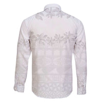 Tokelau White Sunday Family Matching Long Sleeve Bodycon Dress and Hawaiian Shirt Polynesian Pattern Gardenia Thunbergia