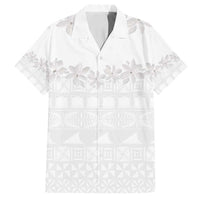 Tokelau White Sunday Family Matching Summer Maxi Dress and Hawaiian Shirt Polynesian Pattern Gardenia Thunbergia