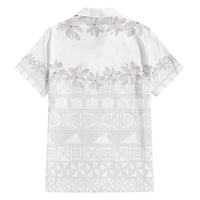 Tokelau White Sunday Hawaiian Shirt Polynesian Pattern Gardenia Thunbergia LT14 - Polynesian Pride