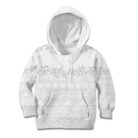 Tokelau White Sunday Kid Hoodie Polynesian Pattern Gardenia Thunbergia LT14 Hoodie White - Polynesian Pride