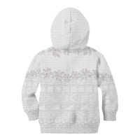 Tokelau White Sunday Kid Hoodie Polynesian Pattern Gardenia Thunbergia LT14 - Polynesian Pride