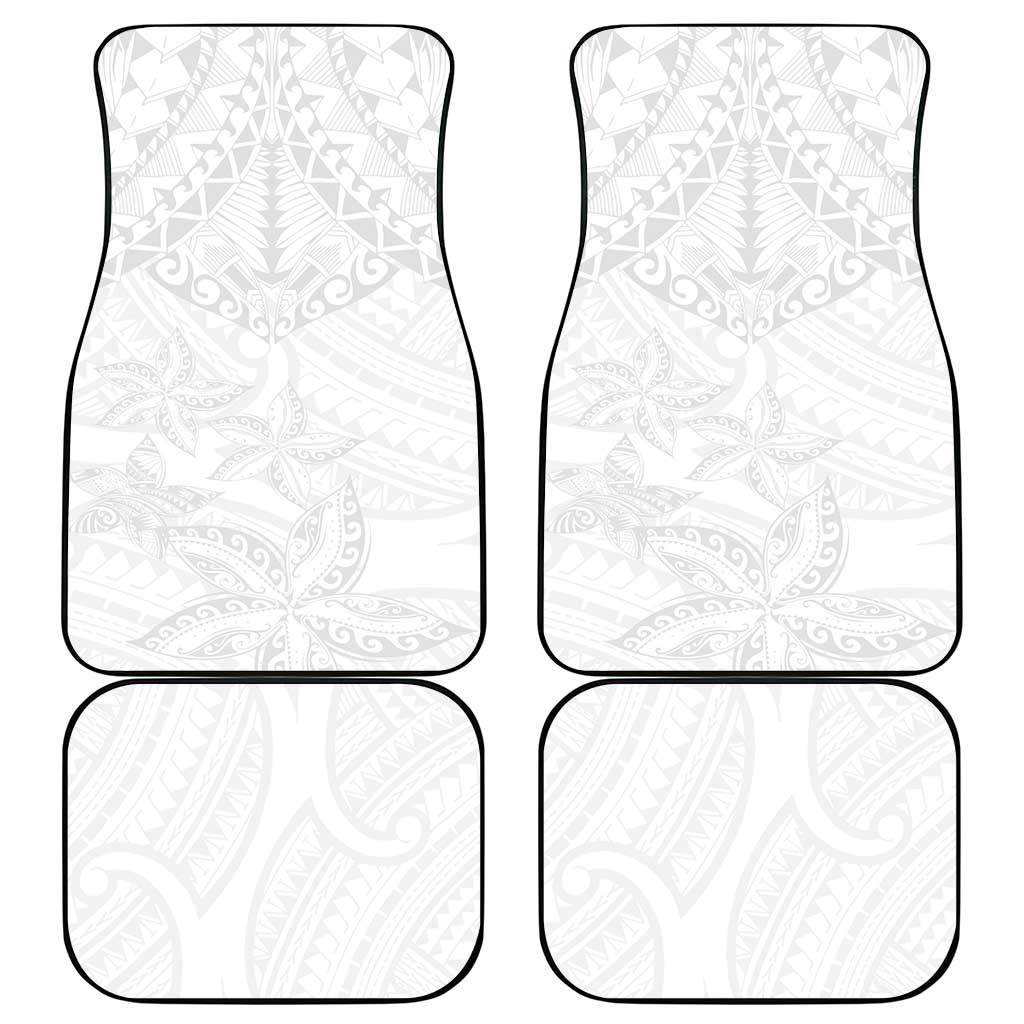 American Samoa White Sunday Car Mats Lotu Tamaiti Plumeria With Samoan Pattern