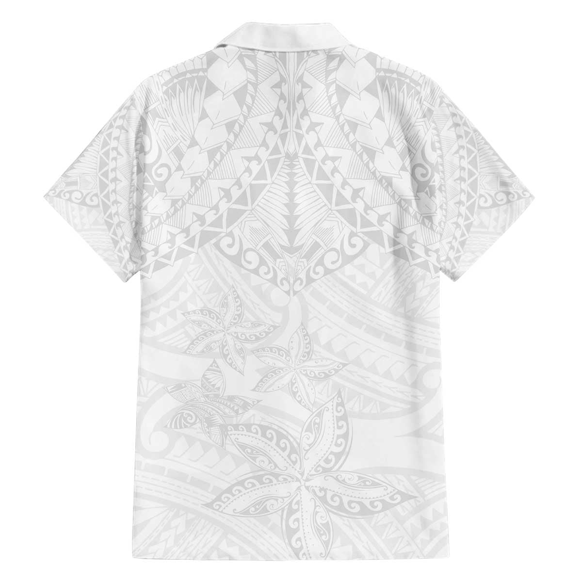 American Samoa White Sunday Family Matching Off The Shoulder Long Sleeve Dress and Hawaiian Shirt Lotu Tamaiti Plumeria With Samoan Pattern LT14 - Polynesian Pride