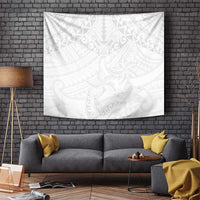 American Samoa White Sunday Tapestry Lotu Tamaiti Plumeria With Samoan Pattern LT14 - Polynesian Pride