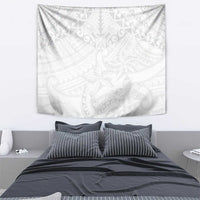 American Samoa White Sunday Tapestry Lotu Tamaiti Plumeria With Samoan Pattern LT14 - Polynesian Pride