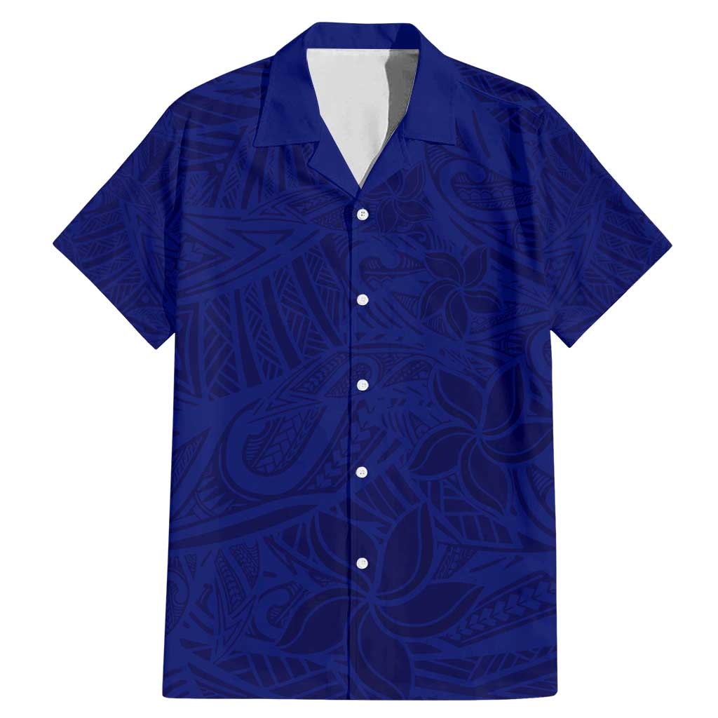 Blue Polynesia Family Matching Mermaid Dress and Hawaiian Shirt Polynesian Pattern Mix Plumeria
