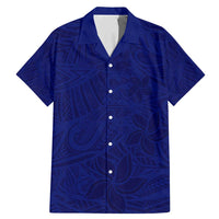 Blue Polynesia Family Matching Mermaid Dress and Hawaiian Shirt Polynesian Pattern Mix Plumeria
