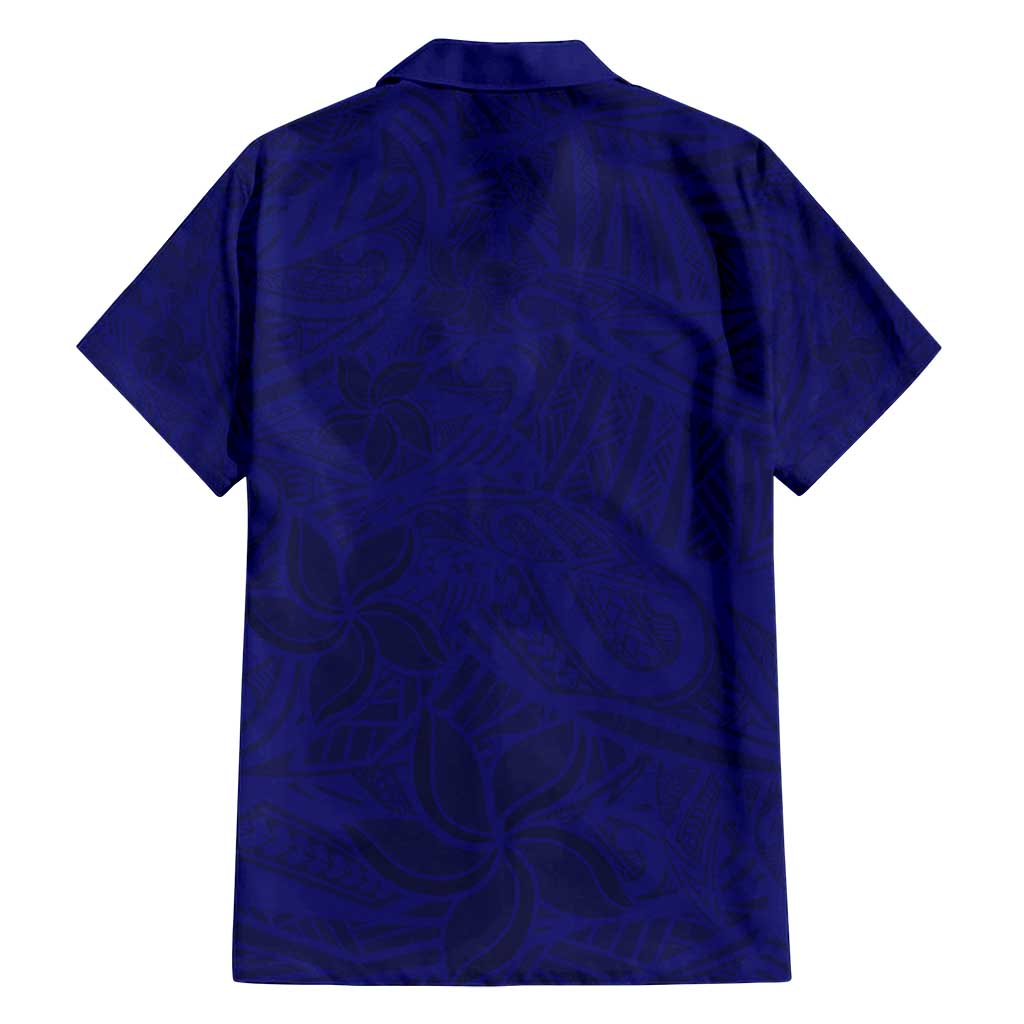 Blue Polynesia Family Matching Off Shoulder Maxi Dress and Hawaiian Shirt Polynesian Pattern Mix Plumeria