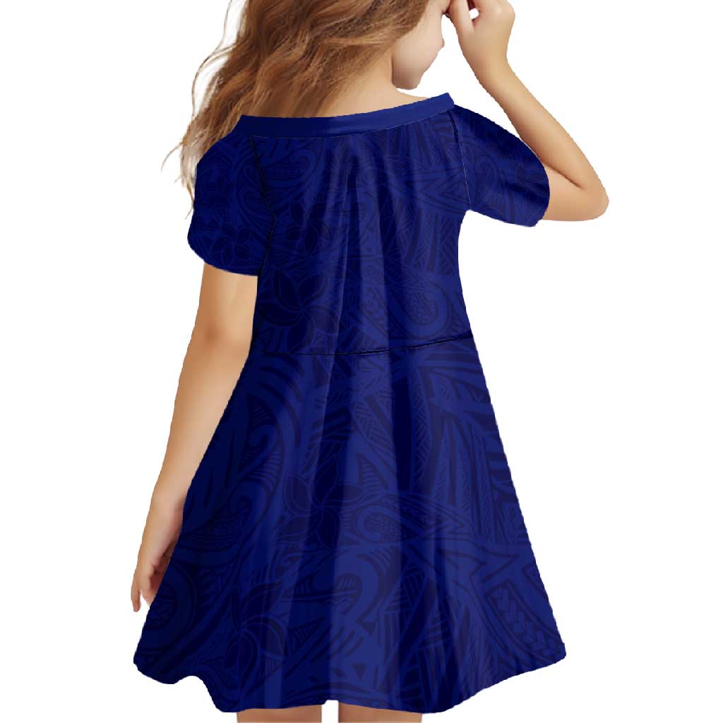 Blue Polynesia Family Matching Tank Maxi Dress and Hawaiian Shirt Polynesian Pattern Mix Plumeria