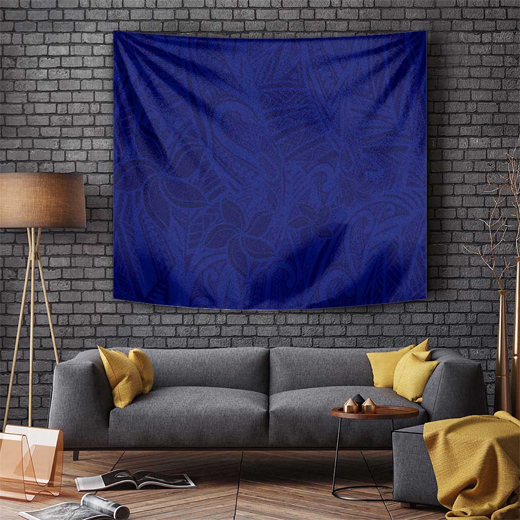 Blue Polynesia Tapestry Polynesian Pattern Mix Plumeria