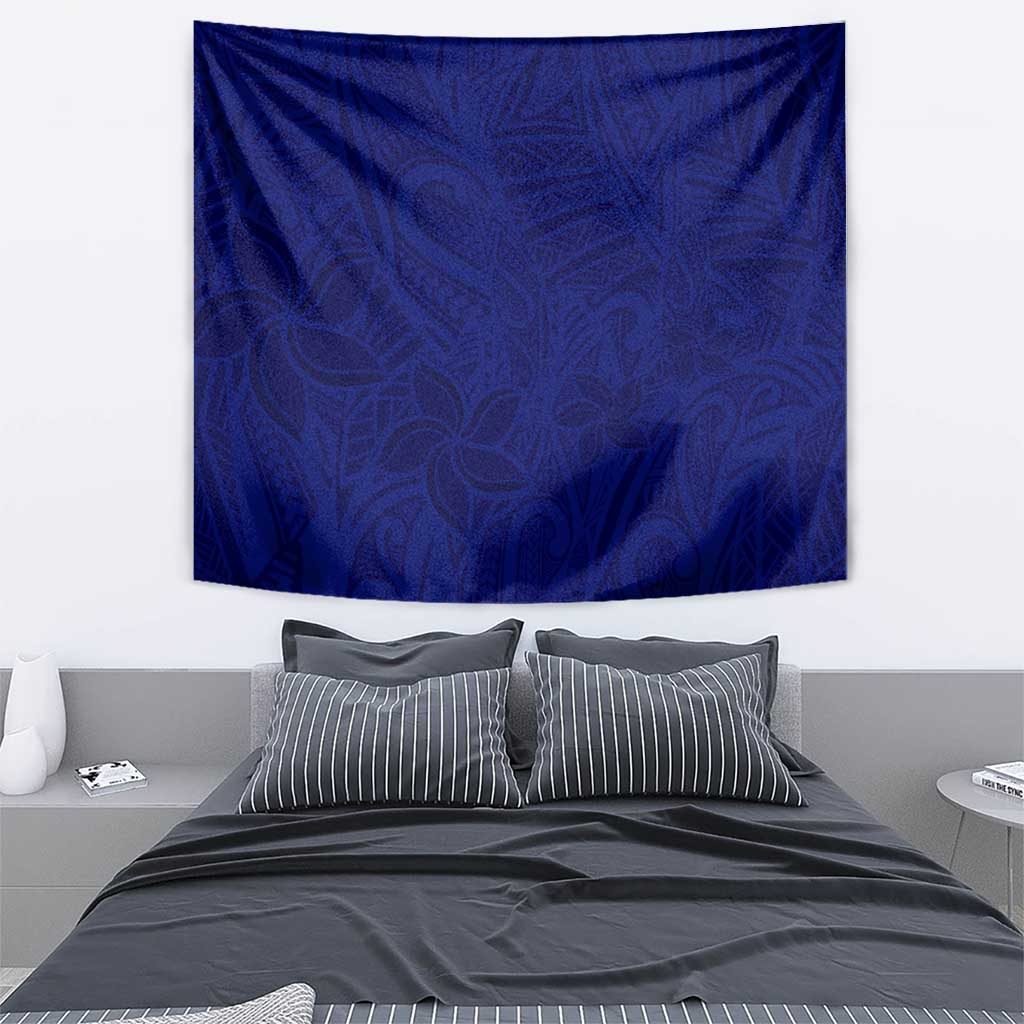 Blue Polynesia Tapestry Polynesian Pattern Mix Plumeria