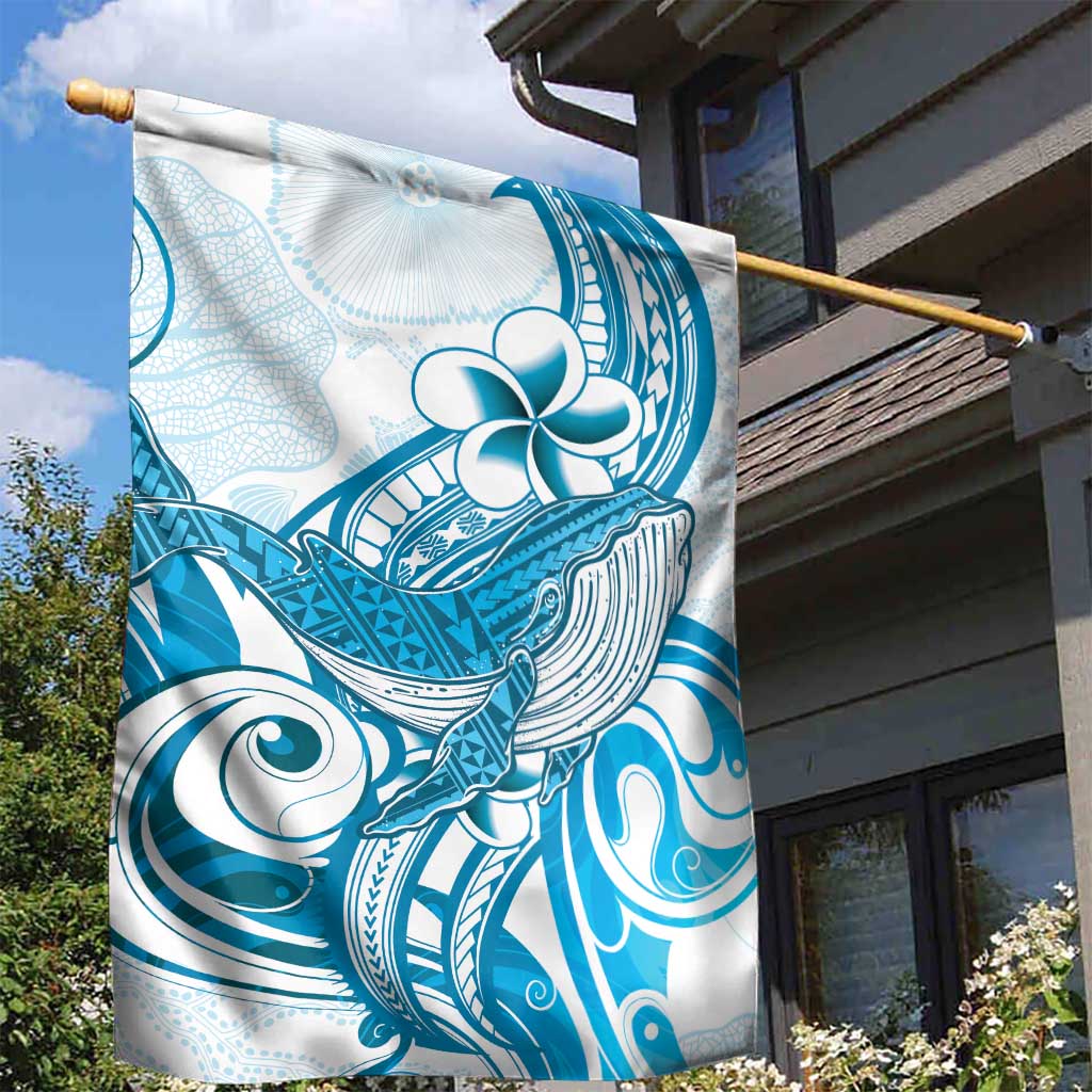 Blue Hawaii Humpback Whale Garden Flag Polynesian Tribal Ocean Vibes LT14 - Polynesian Pride