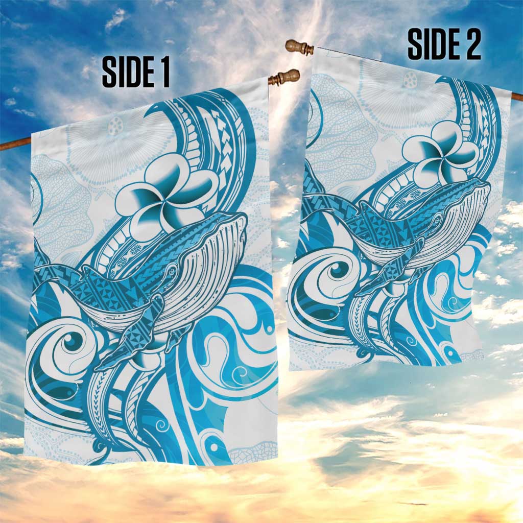 Blue Hawaii Humpback Whale Garden Flag Polynesian Tribal Ocean Vibes LT14 - Polynesian Pride