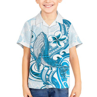 Blue Hawaii Humpback Whale Kid Hawaiian Shirt Polynesian Tribal Ocean Vibes