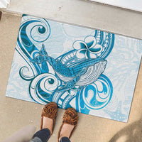 Blue Hawaii Humpback Whale Rubber Doormat Polynesian Tribal Ocean Vibes